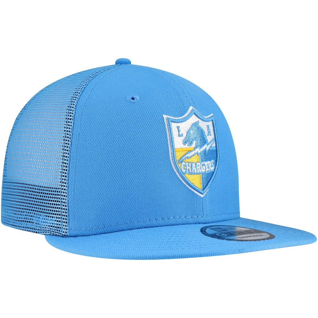 Los Angeles Chargers New Era Throwback Main Trucker 9FIFTY Snapback Hat - Powder Blue outlet