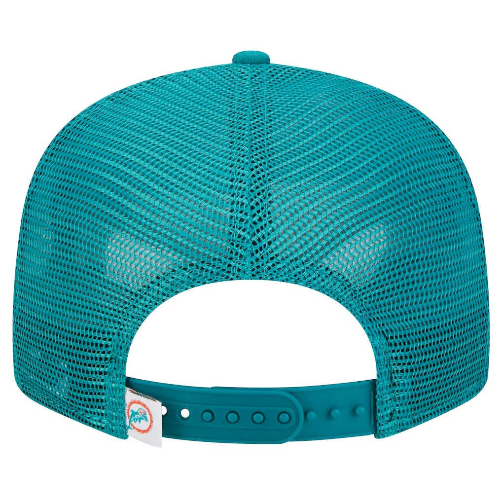 Miami Dolphins New Era Throwback Main Trucker 9FIFTY Snapback Hat - Aqua outlet