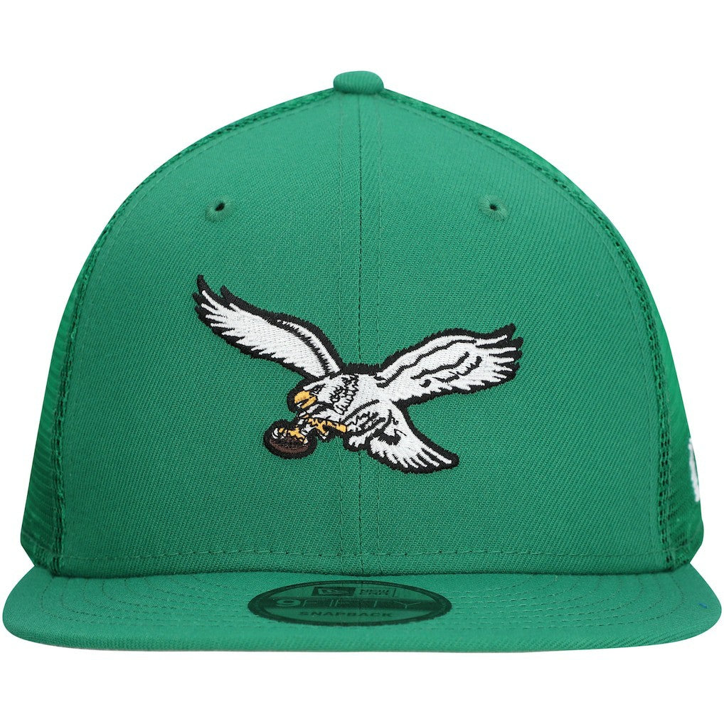 Philadelphia Eagles New Era Throwback Main Trucker 9FIFTY Snapback Hat - Kelly Green outlet