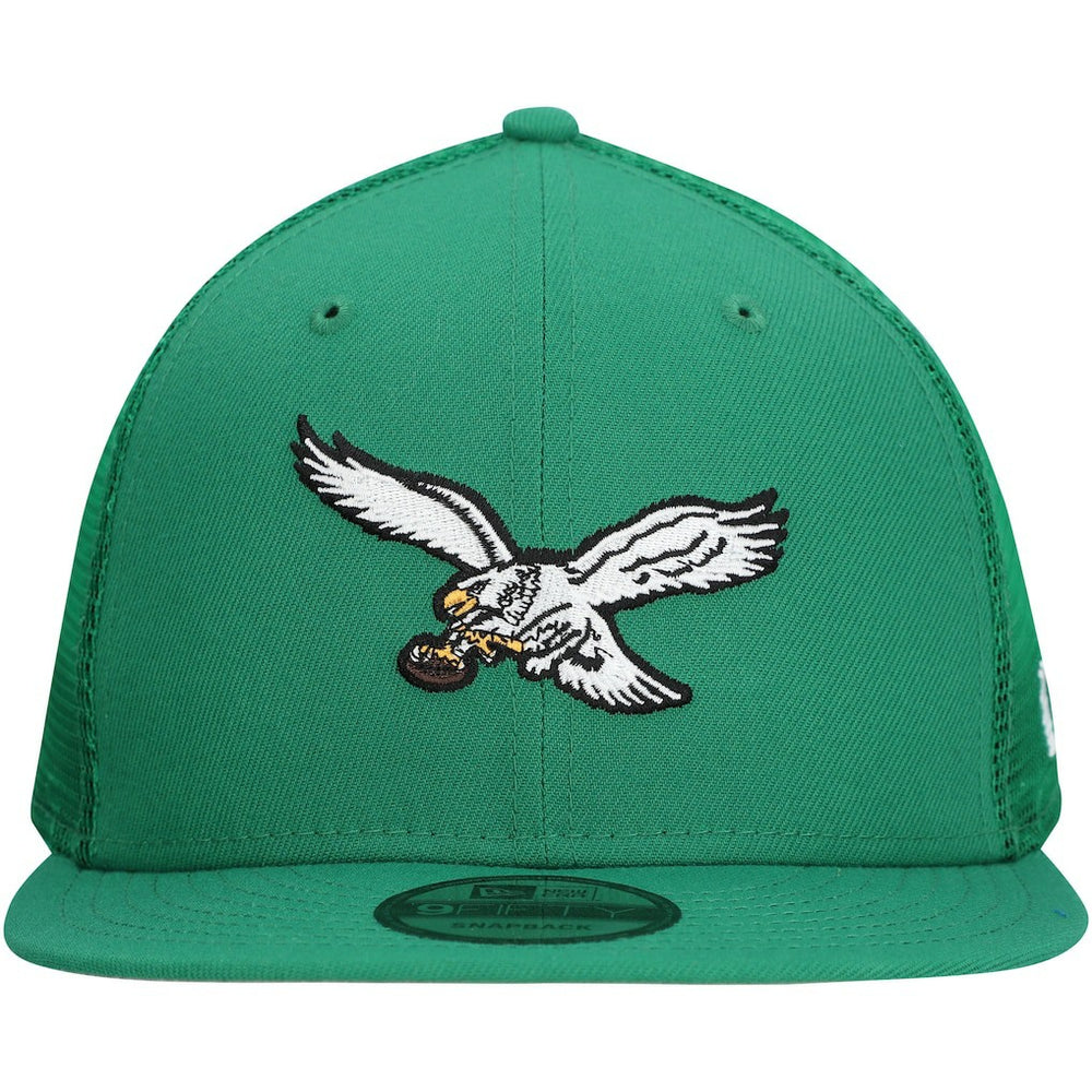 Philadelphia Eagles New Era Throwback Main Trucker 9FIFTY Snapback Hat - Kelly Green outlet