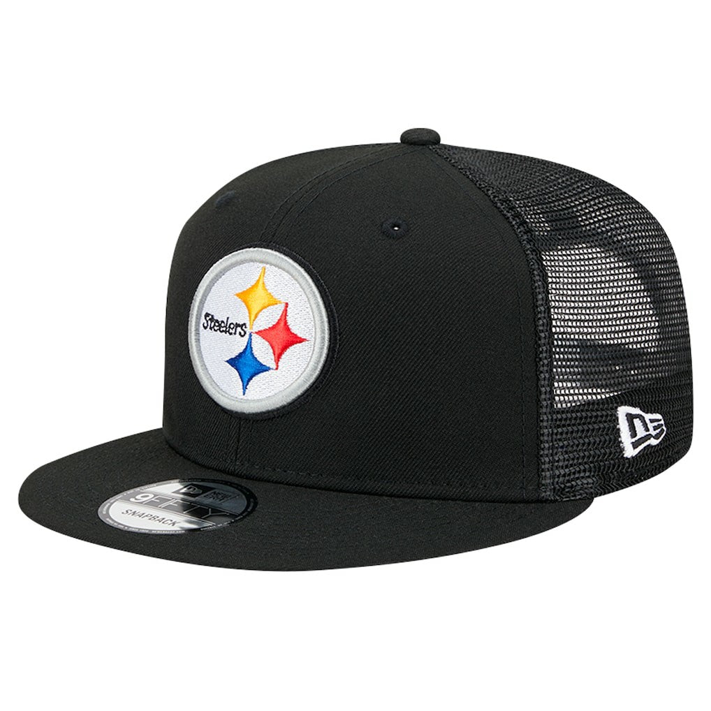 Pittsburgh Steelers New Era Main Trucker 9FIFTY Snapback Hat - Black for sale