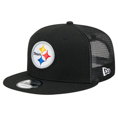 Pittsburgh Steelers New Era Main Trucker 9FIFTY Snapback Hat - Black for sale