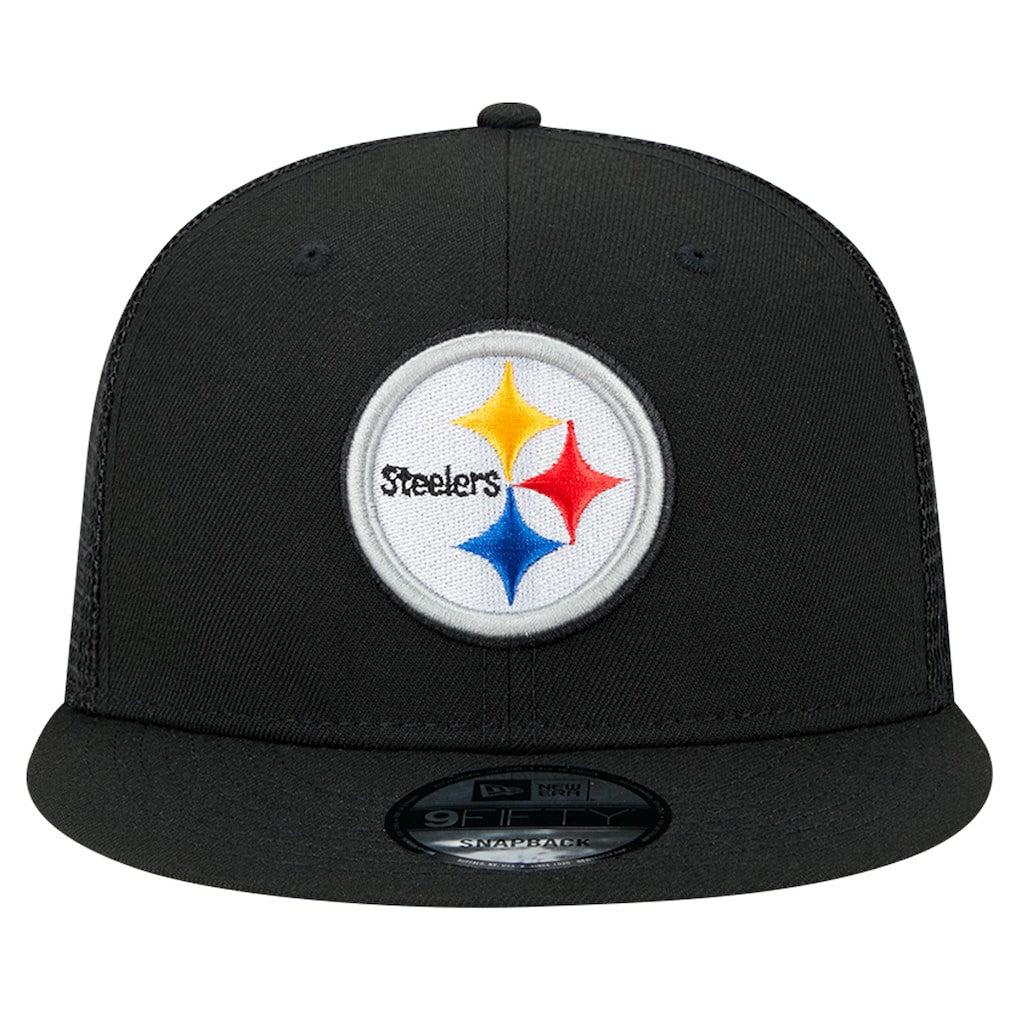 Pittsburgh Steelers New Era Main Trucker 9FIFTY Snapback Hat - Black for sale