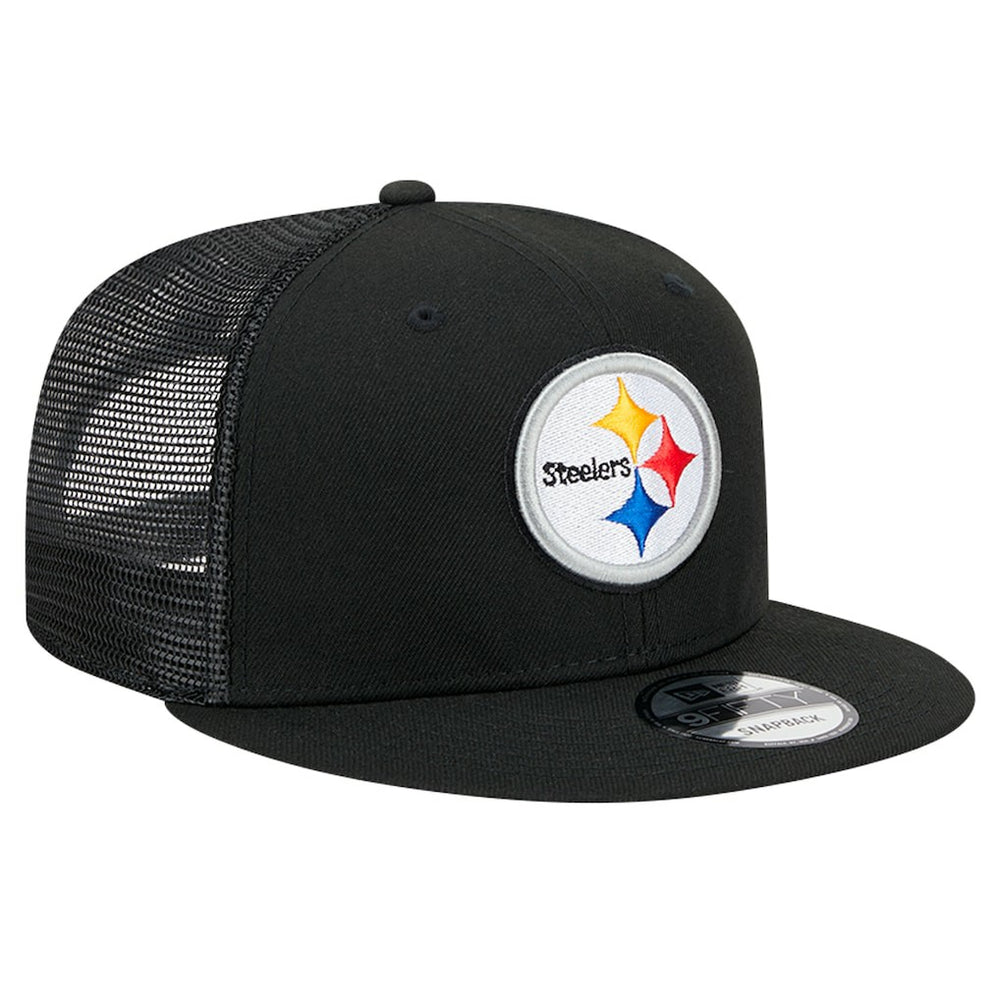 Pittsburgh Steelers New Era Main Trucker 9FIFTY Snapback Hat - Black for sale