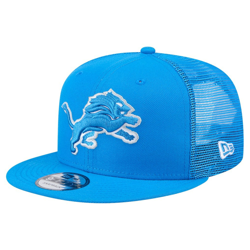 Detroit Lions New Era Main Trucker 9FIFTY Snapback Hat - Blue sale