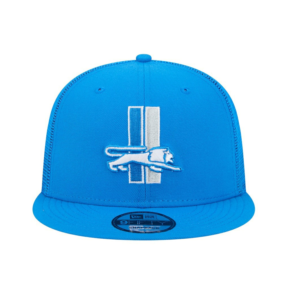 Detroit Lions New Era Throwback Main Trucker 9FIFTY Snapback Hat - Blue cheap