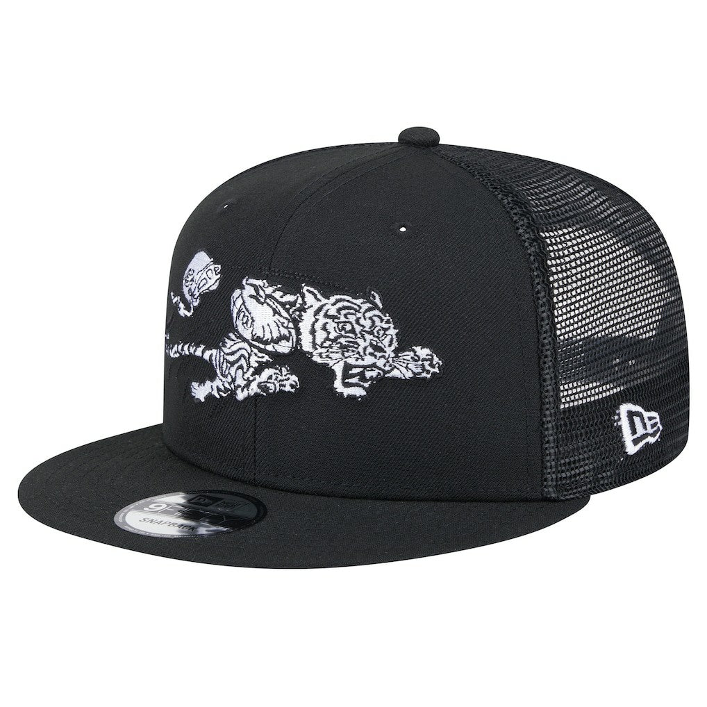 New Era Cincinnati Bengals Black Main Trucker 9FIFTY Snapback Hat cheap