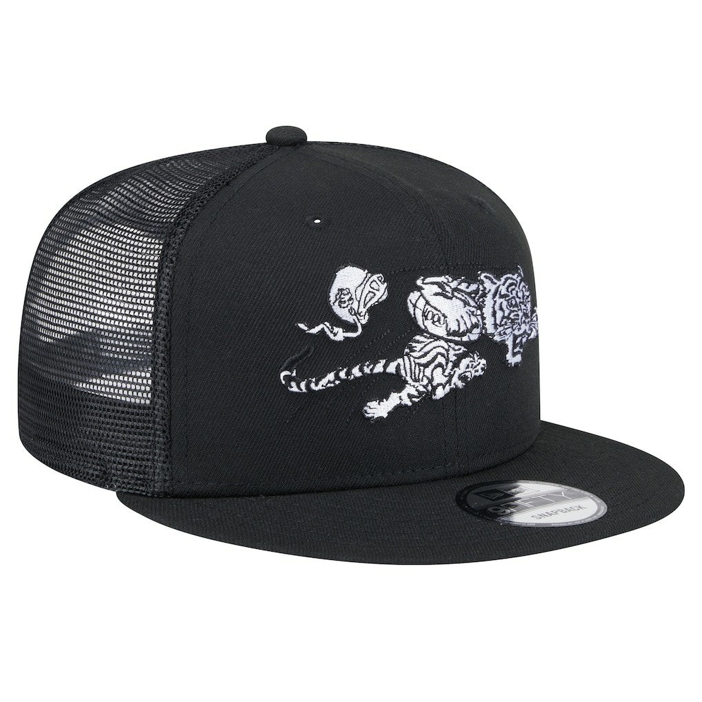 New Era Cincinnati Bengals Black Main Trucker 9FIFTY Snapback Hat cheap