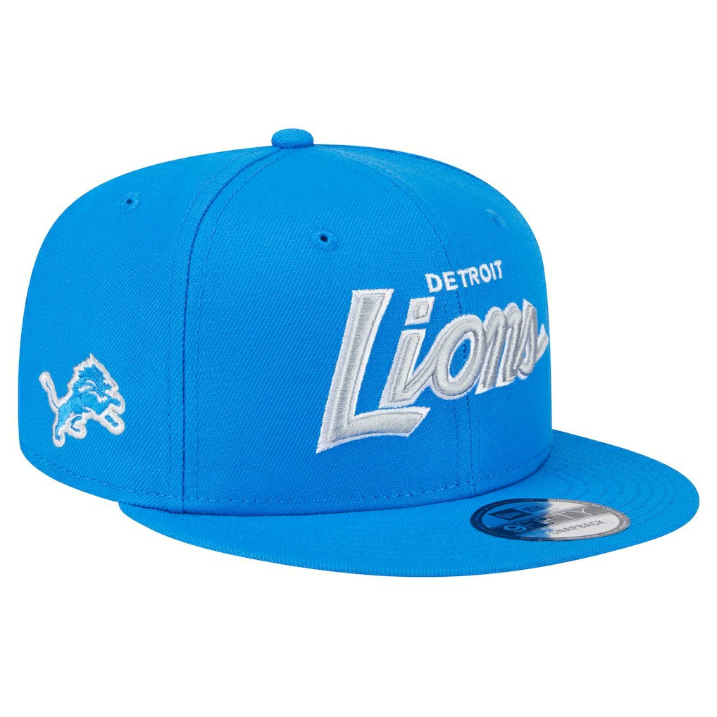 Detroit Lions New Era Main Script 9FIFTY Snapback Hat - Blue online