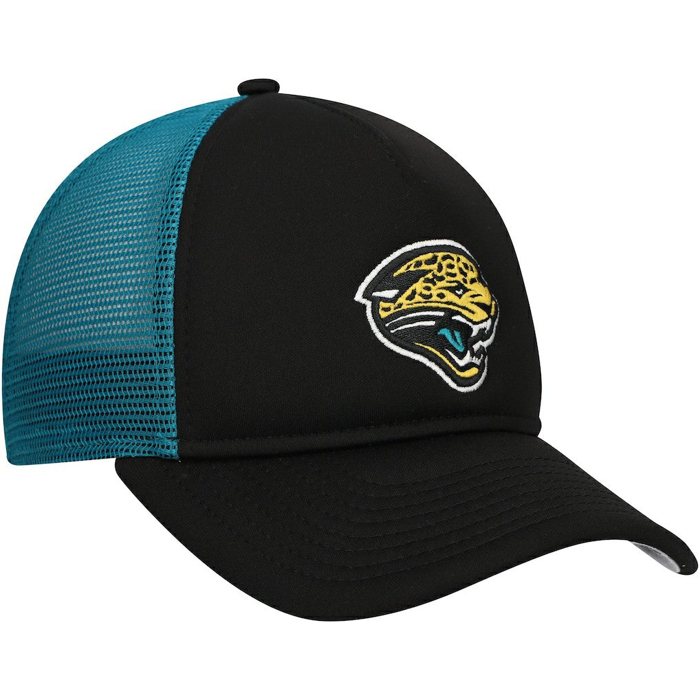Jacksonville Jaguars New Era Youth A-Frame 9FORTY Trucker Adjustable Hat - Black discount
