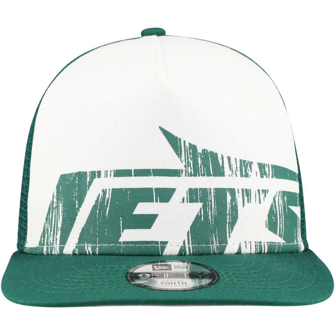 New York Jets New Era Youth Distressed 9FIFTY A-Frame Snapback Hat - White/Green outlet