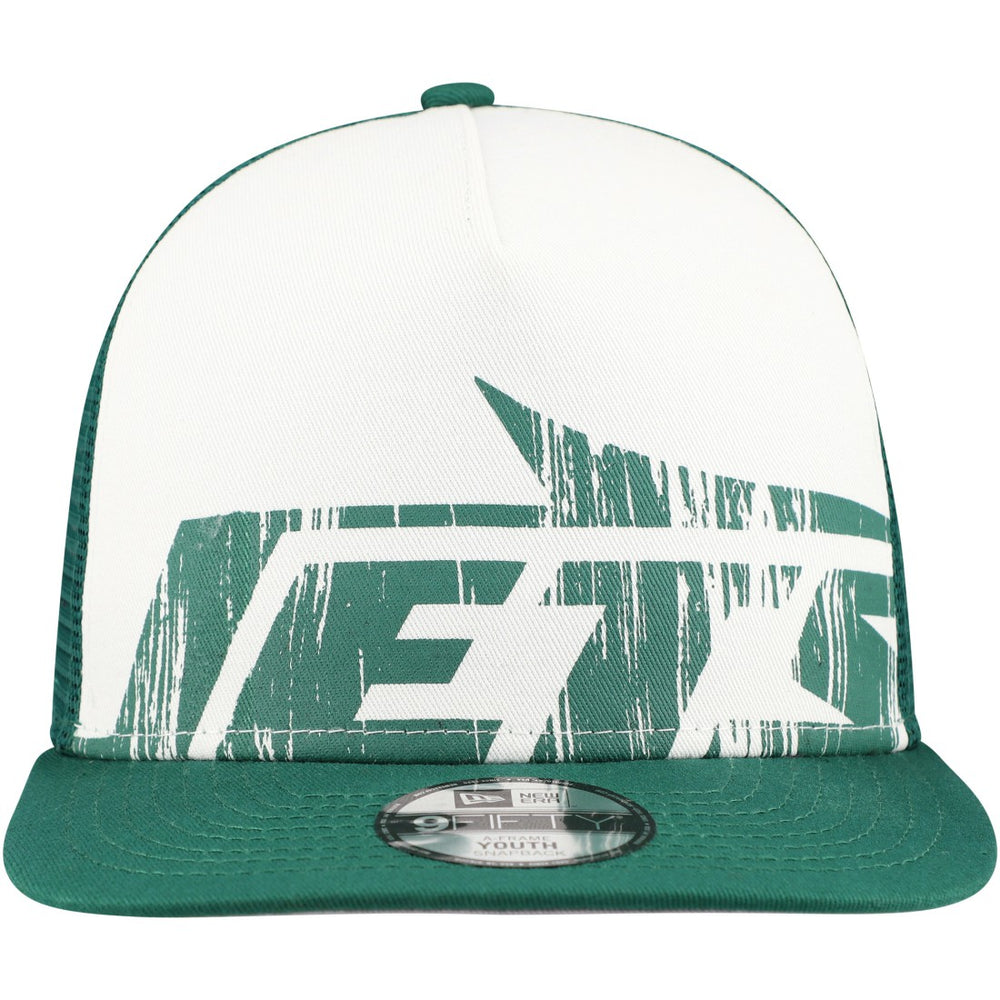 New York Jets New Era Youth Distressed 9FIFTY A-Frame Snapback Hat - White/Green outlet