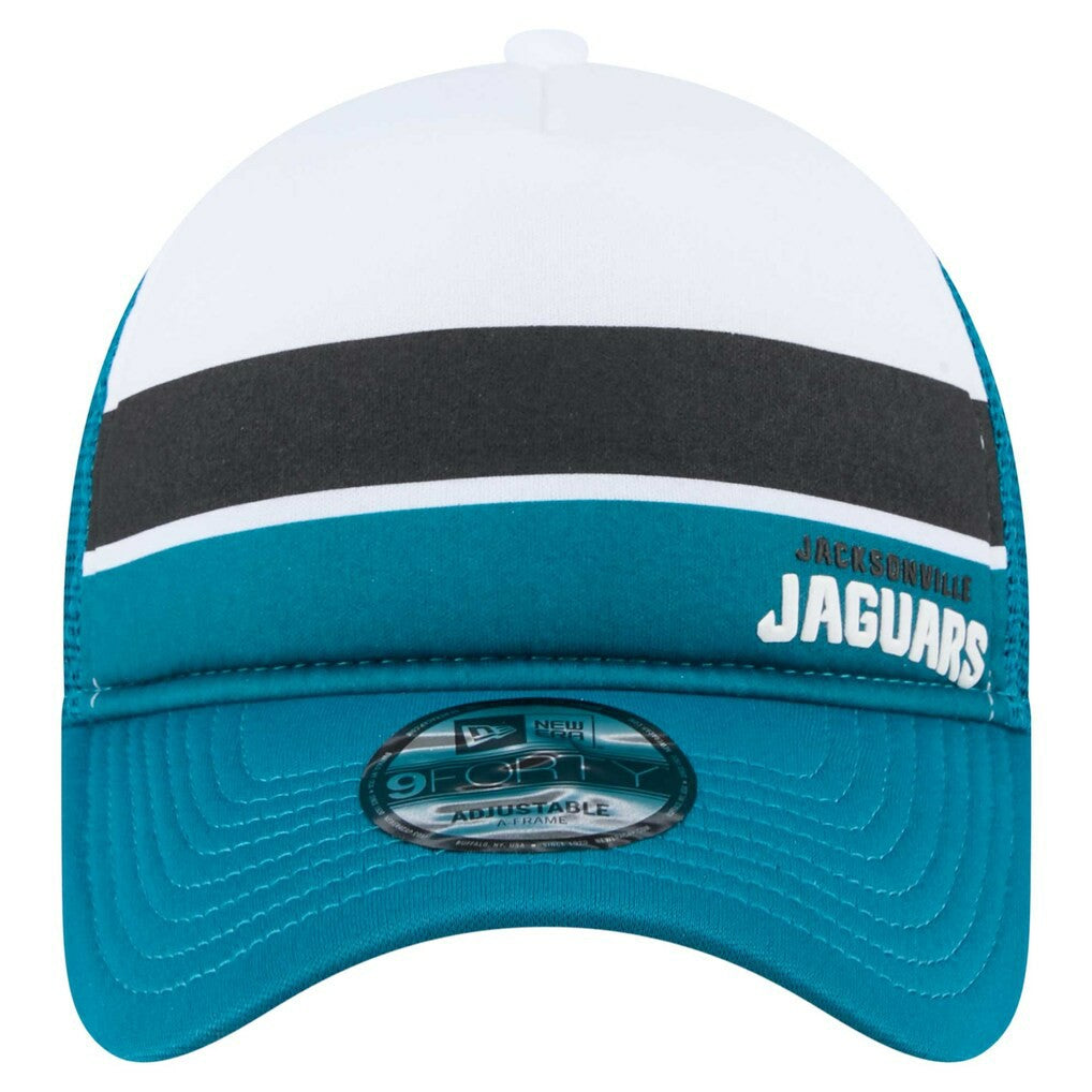 Jacksonville Jaguars New Era Youth Sport Night Color Block 9FORTY A-Frame Trucker Adjustable Hat - Teal for sale