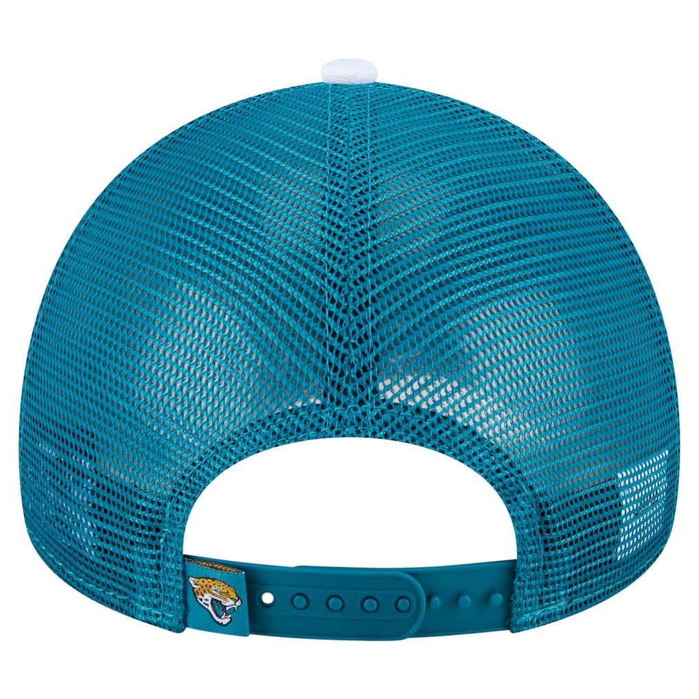 Jacksonville Jaguars New Era Youth Sport Night Color Block 9FORTY A-Frame Trucker Adjustable Hat - Teal for sale