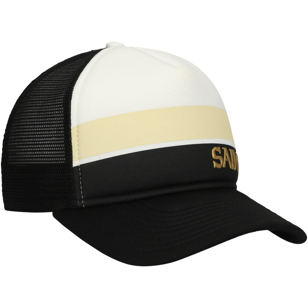New Orleans Saints New Era Youth Sport Night Color Block 9FORTY A-Frame Trucker Adjustable Hat - Black discount