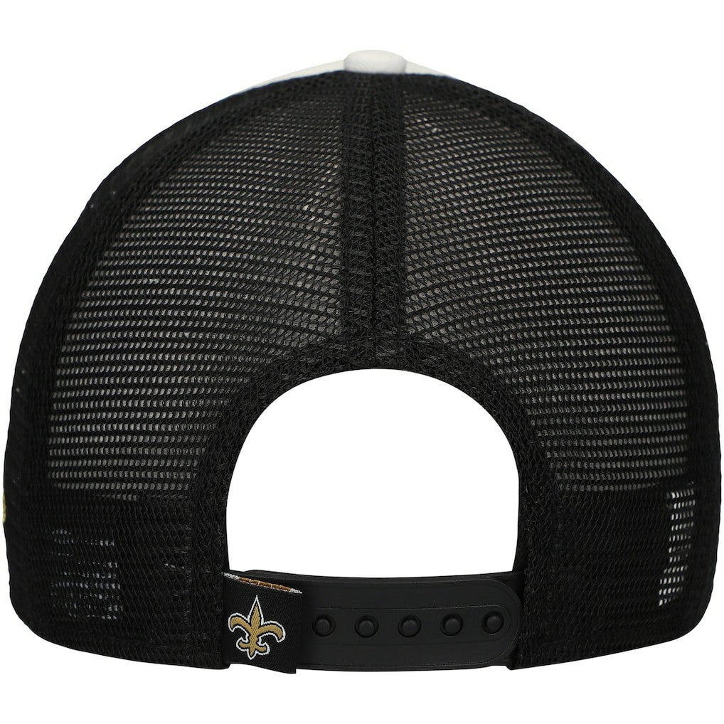 New Orleans Saints New Era Youth Sport Night Color Block 9FORTY A-Frame Trucker Adjustable Hat - Black discount