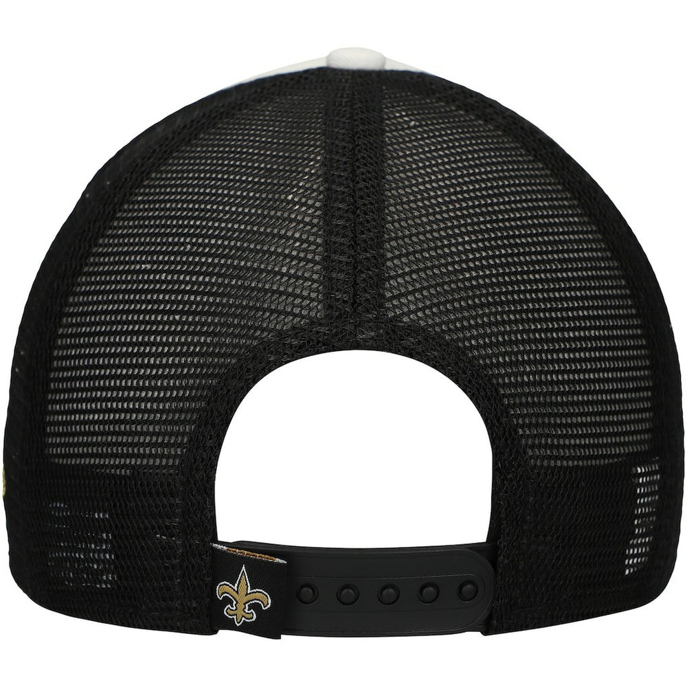 New Orleans Saints New Era Youth Sport Night Color Block 9FORTY A-Frame Trucker Adjustable Hat - Black discount