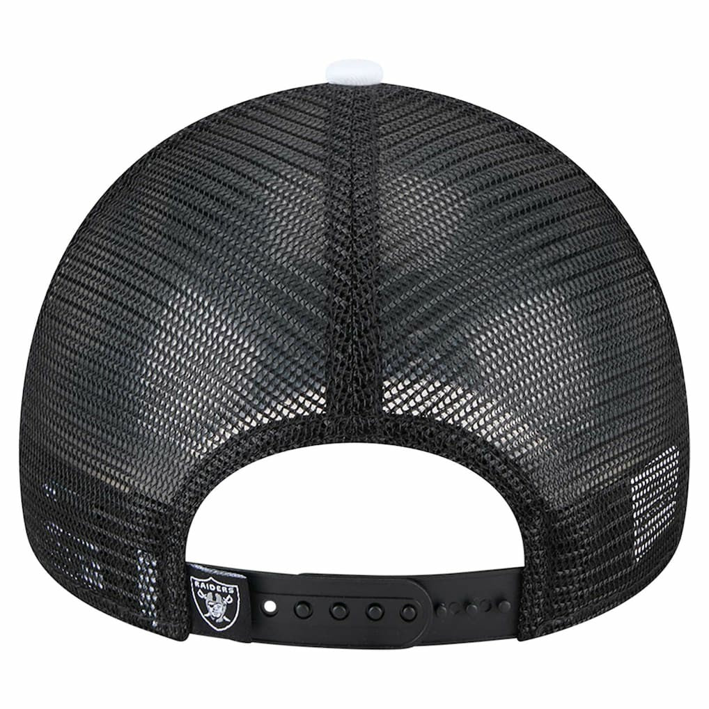 Las Vegas Raiders New Era Youth Sport Night Color Block 9FORTY A-Frame Trucker Adjustable Hat - Black for sale
