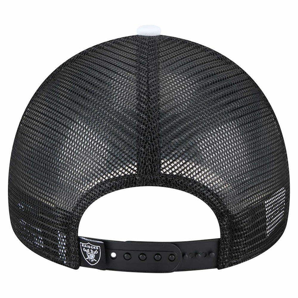 Las Vegas Raiders New Era Youth Sport Night Color Block 9FORTY A-Frame Trucker Adjustable Hat - Black for sale