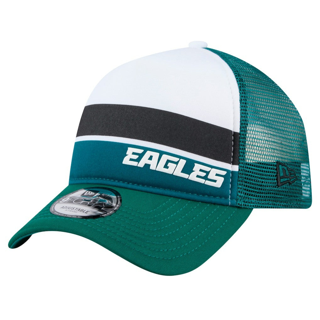 Philadelphia Eagles New Era Preschool Sport Night Color Block 9FORTY A-Frame Trucker Adjustable Hat - Midnight Green sale