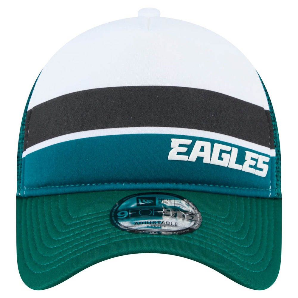 Philadelphia Eagles New Era Preschool Sport Night Color Block 9FORTY A-Frame Trucker Adjustable Hat - Midnight Green sale