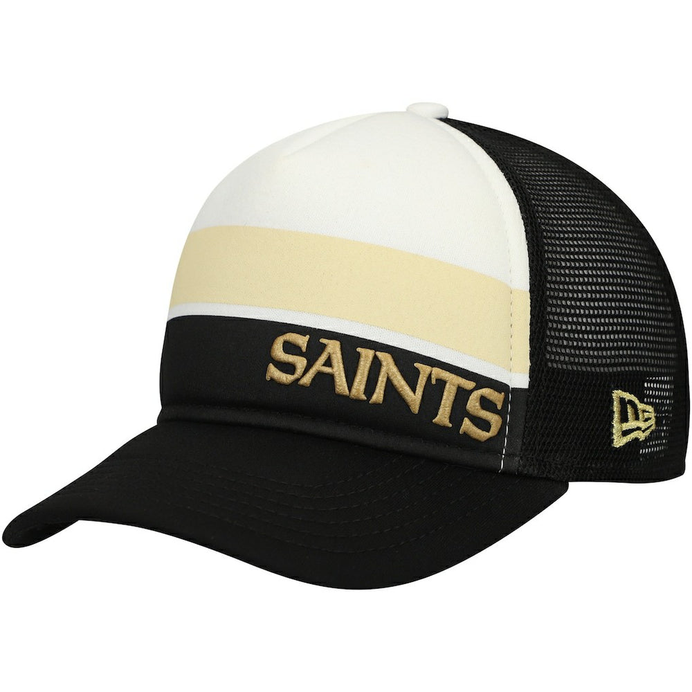New Orleans Saints New Era Preschool Sport Night Color Block 9FORTY A-Frame Trucker Adjustable Hat - Black online
