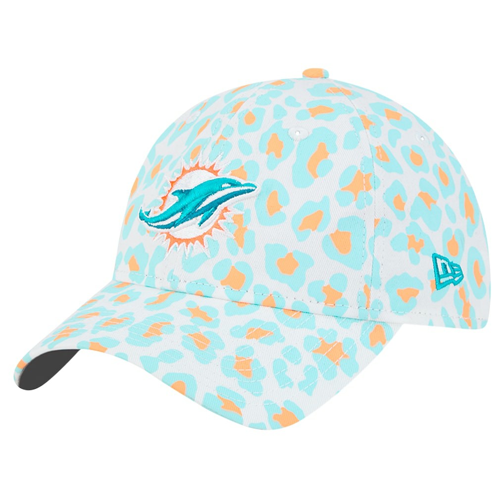 Miami Dolphins New Era Preschool Active Leopard 9TWENTY Adjustable Hat - White on sale