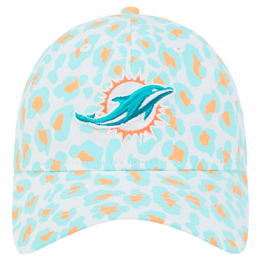 Miami Dolphins New Era Preschool Active Leopard 9TWENTY Adjustable Hat - White on sale
