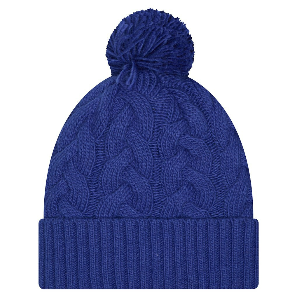 New York Giants New Era Girls Youth Cabled Cuffed Knit Hat with Pom - Royal online