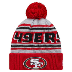 San Francisco 49ers New Era Youth Main Cuffed Knit Hat with Pom - Scarlet online
