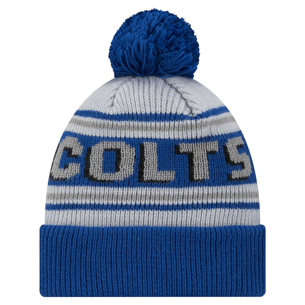 Indianapolis Colts New Era Youth Main Cuffed Knit Hat with Pom - Royal cheap