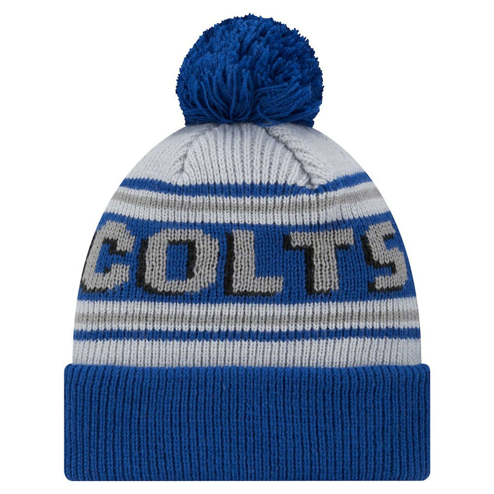 Indianapolis Colts New Era Youth Main Cuffed Knit Hat with Pom - Royal cheap