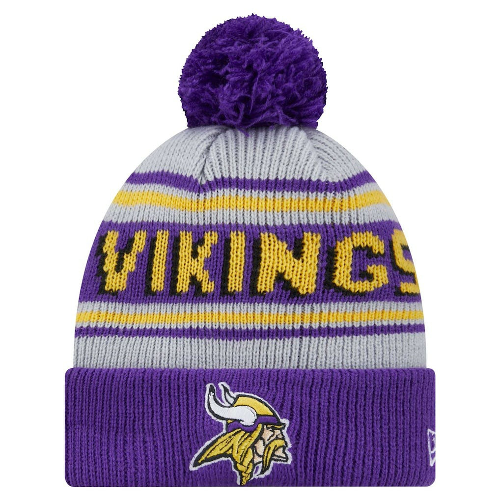 Minnesota Vikings New Era Youth Main Cuffed Knit Hat with Pom - Purple outlet