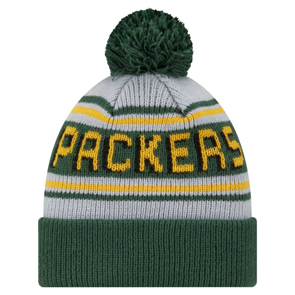 Green Bay Packers New Era Youth Main Cuffed Knit Hat with Pom - Green sale
