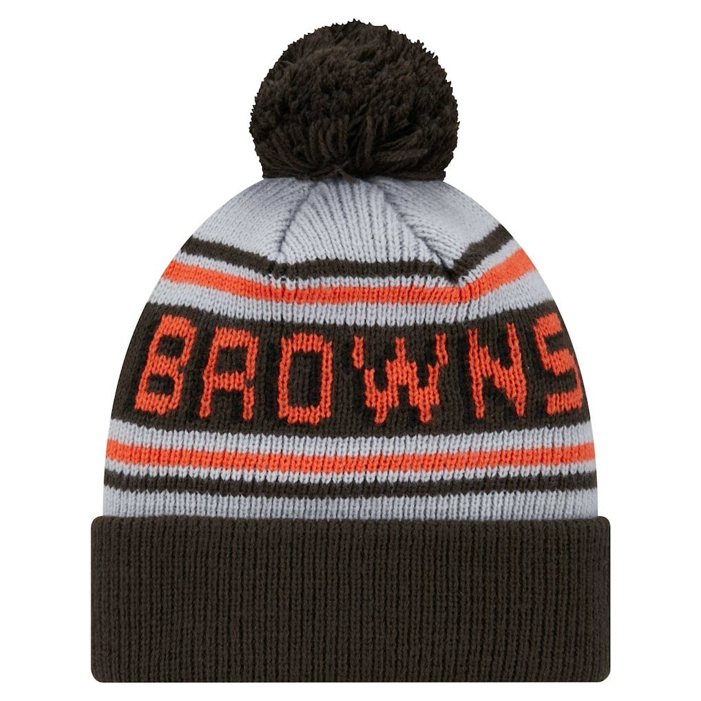 Cleveland Browns New Era Youth Main Cuffed Knit Hat with Pom - Brown cheap