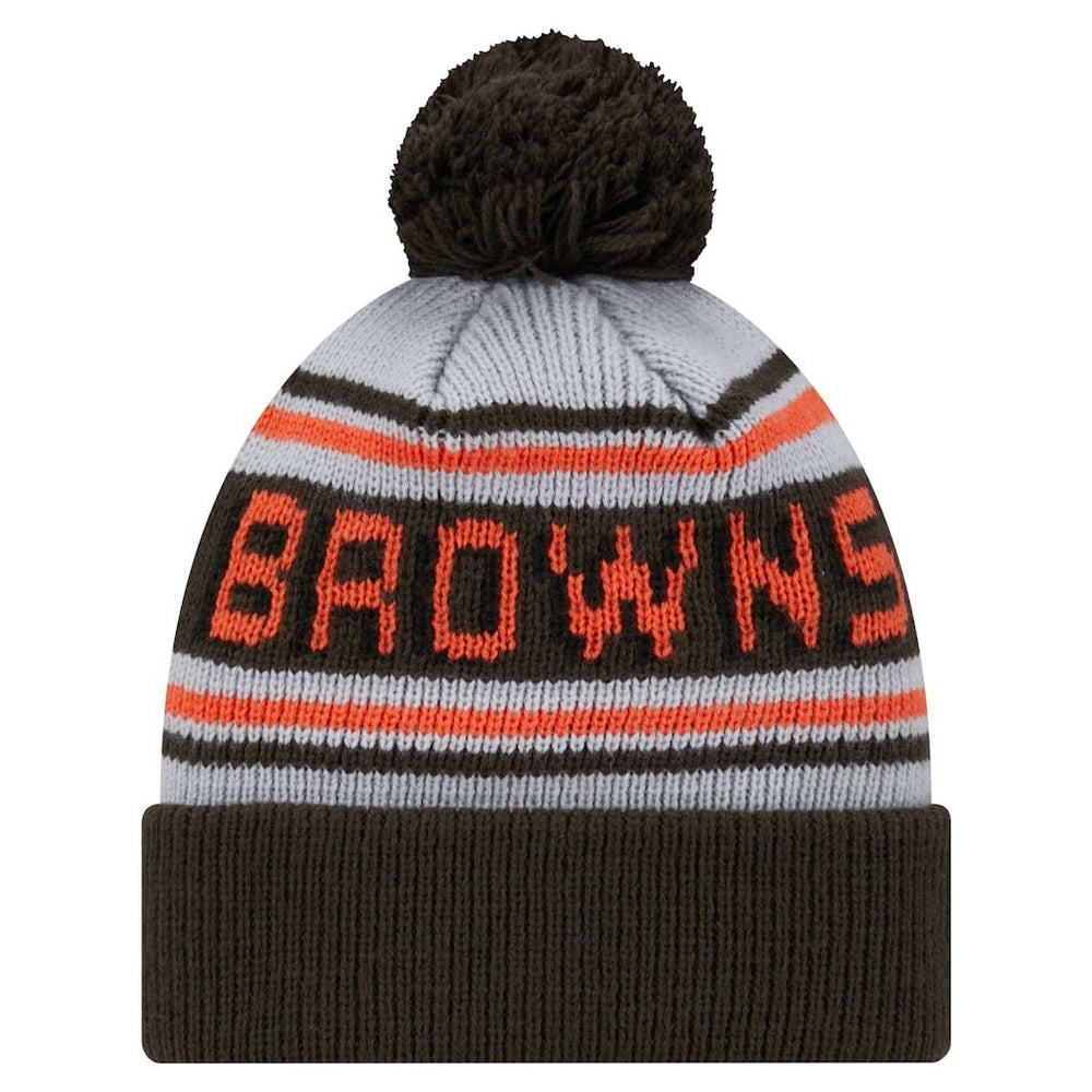 Cleveland Browns New Era Youth Main Cuffed Knit Hat with Pom - Brown cheap