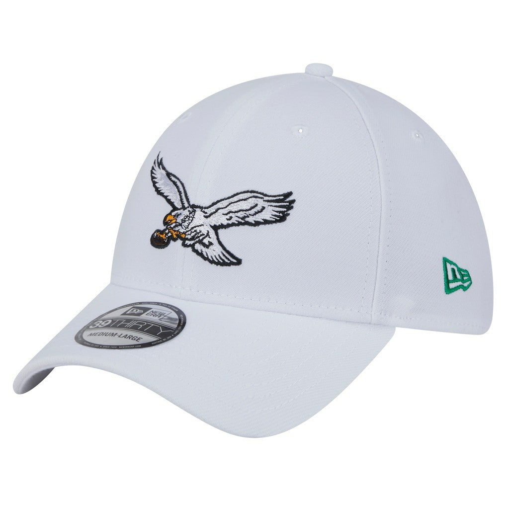 Philadelphia Eagles New Era Throwback 39THIRTY Flex Hat - White cheap