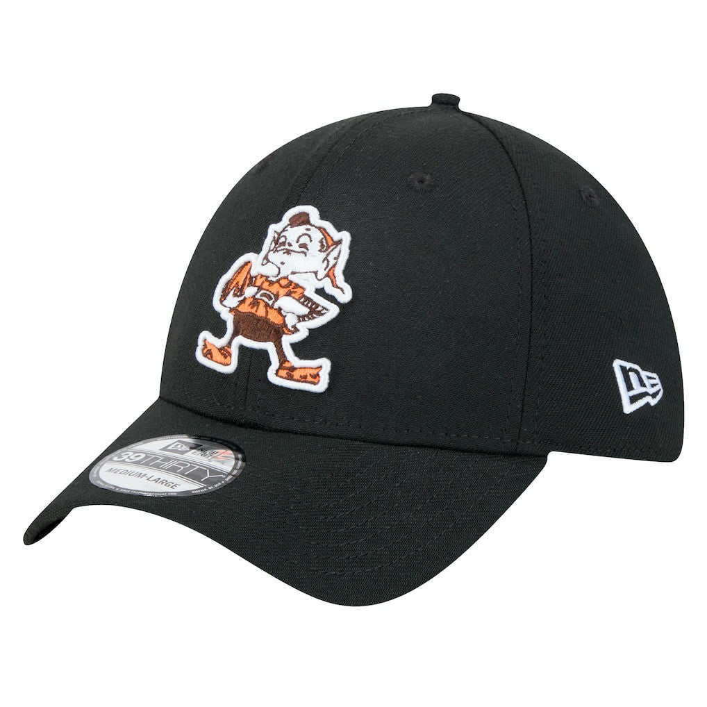 Cleveland Browns New Era Throwback Main 39THIRTY Flex Hat - Black discount