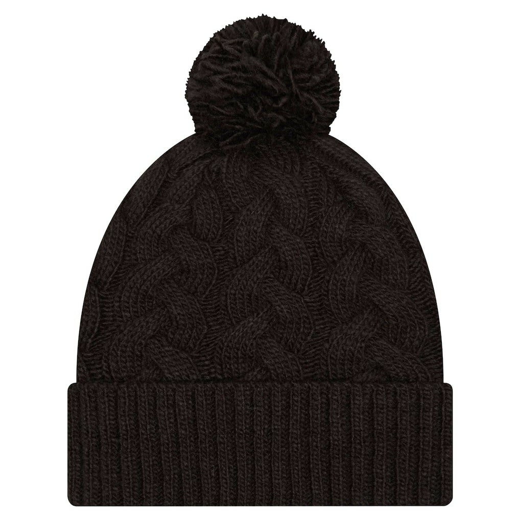 Cincinnati Bengals New Era Women's Cable Cuffed Knit Hat with Pom - Black for sale