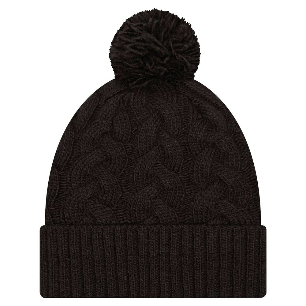 Cincinnati Bengals New Era Women's Cable Cuffed Knit Hat with Pom - Black for sale
