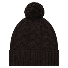 Cincinnati Bengals New Era Women's Cable Cuffed Knit Hat with Pom - Black for sale