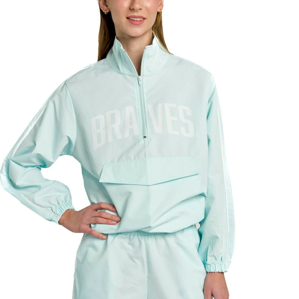 Atlanta Braves Lusso Women's Parker Half-Zip Jacket - Light Blue