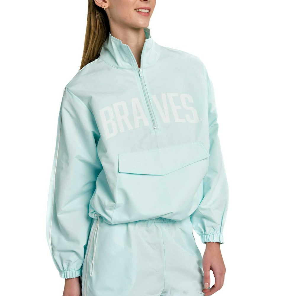 Atlanta Braves Lusso Women's Parker Half-Zip Jacket - Light Blue
