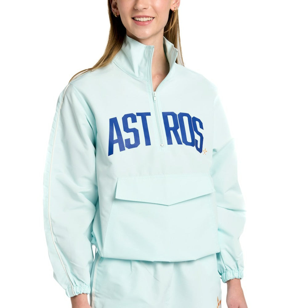 Houston Astros Lusso Women's Parker Half-Zip Jacket - Light Blue