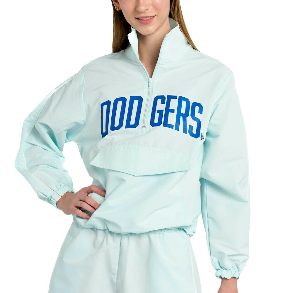 Los Angeles Dodgers Lusso Women's Parker Half-Zip Jacket - Light Blue