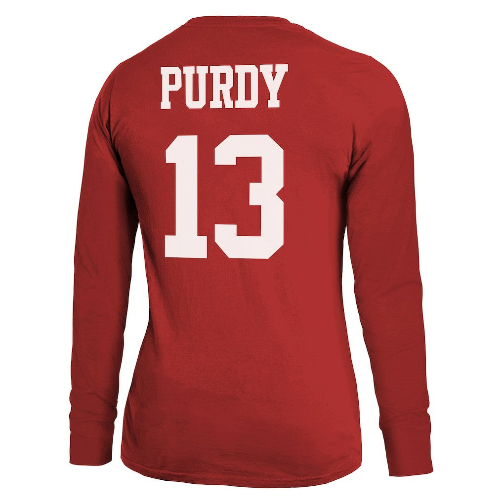 Brock Purdy San Francisco 49ers Majestic Threads Women's Player Name & Number Long Sleeve T-Shirt - Scarlet outlet