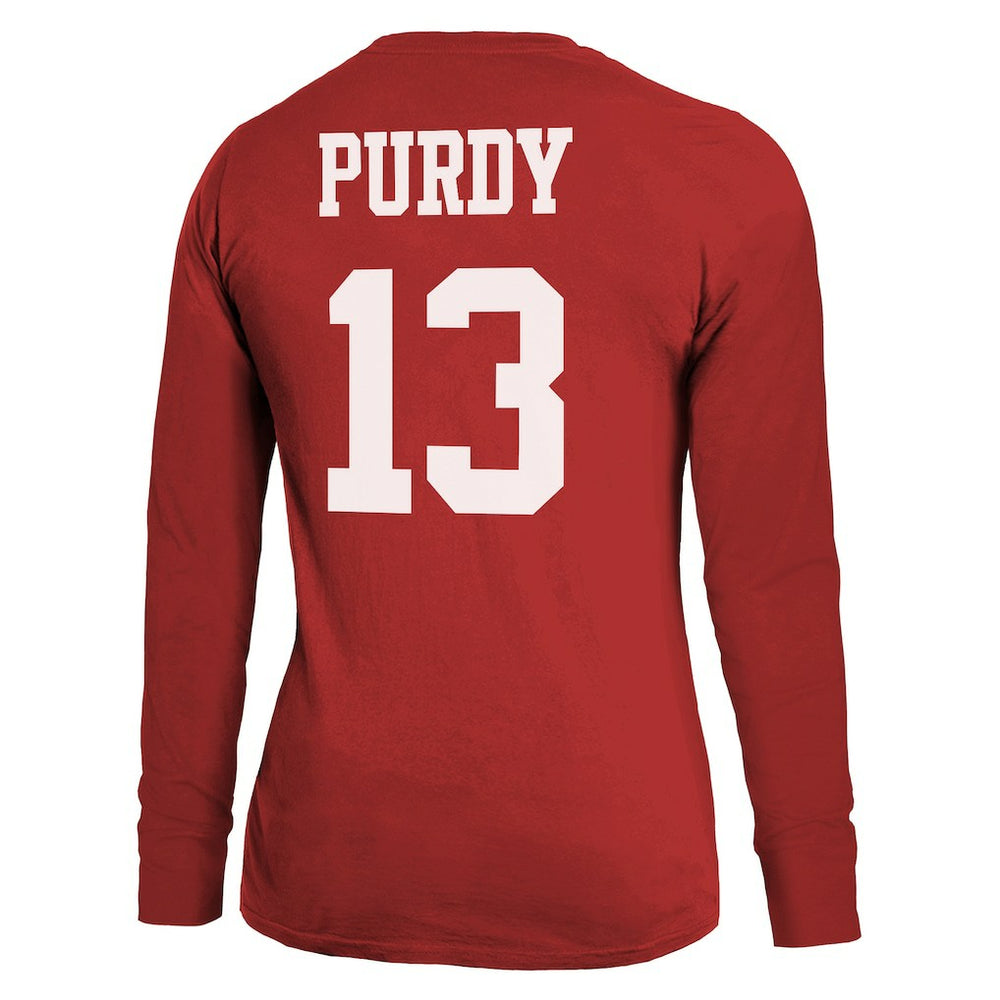 Brock Purdy San Francisco 49ers Majestic Threads Women's Player Name & Number Long Sleeve T-Shirt - Scarlet outlet