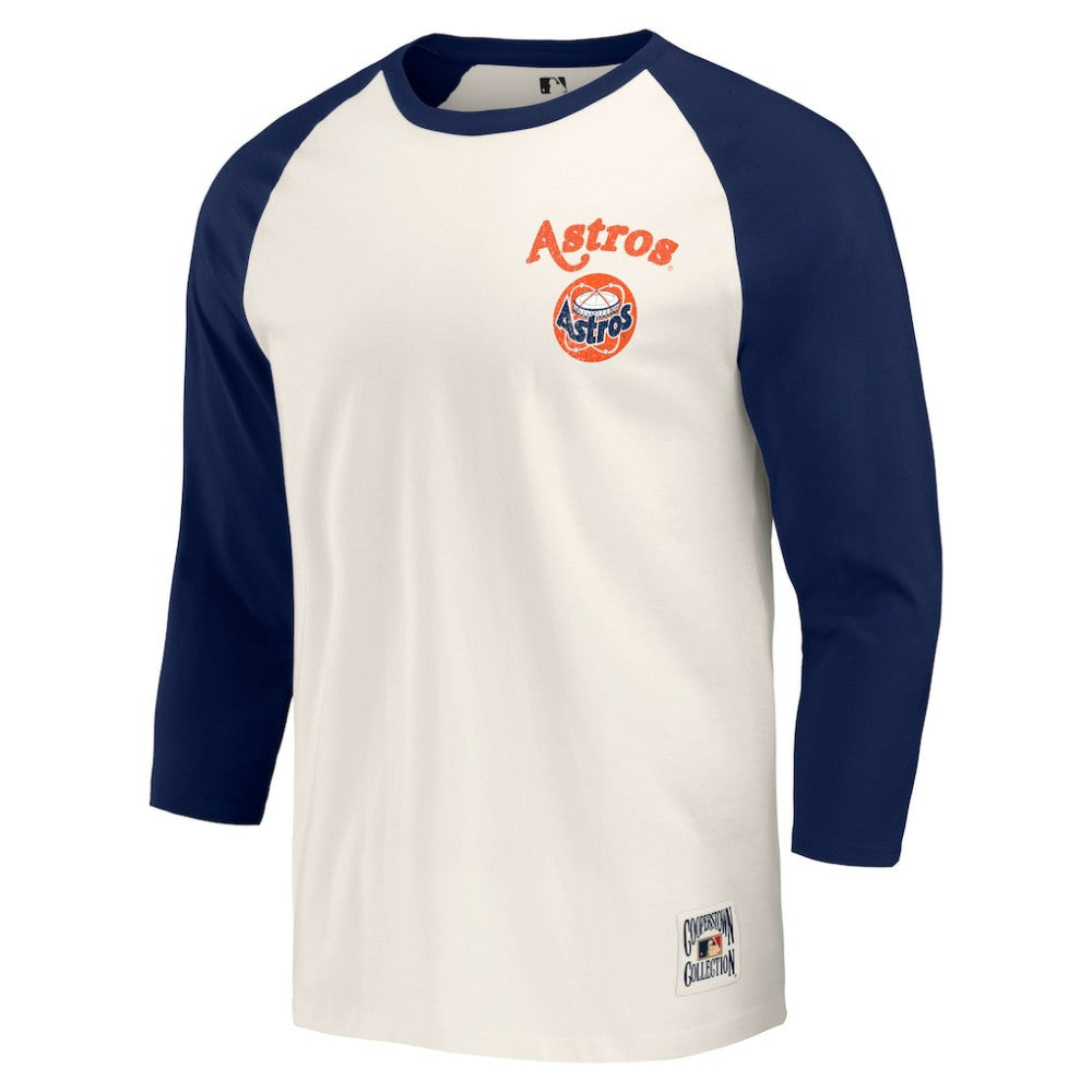 Houston Astros Darius Rucker Collection Cooperstown Collection Raglan 3/4-Sleeve T-Shirt - Navy/White