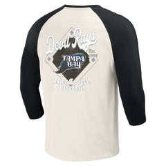Tampa Bay Rays Darius Rucker Collection Cooperstown Collection Raglan 3/4-Sleeve T-Shirt - Black/White