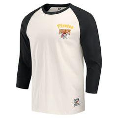 Pittsburgh Pirates Darius Rucker Collection Cooperstown Collection Raglan 3/4-Sleeve T-Shirt - Black/White